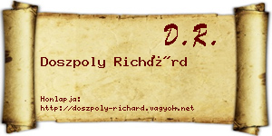 Doszpoly Richárd névjegykártya