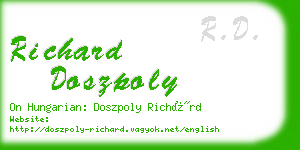 richard doszpoly business card